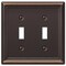 Amerelle Amerelle Chelsea Aged Bronze 2 gang Stamped Steel Toggle Wall Plate 1 pk 149TTDB - alternate 2